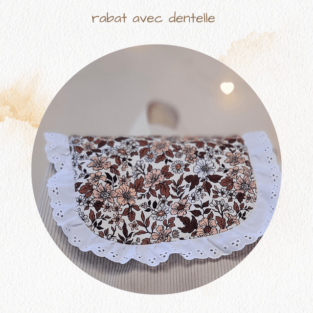 Sac à dos enfant rabat fleuri dentelle 