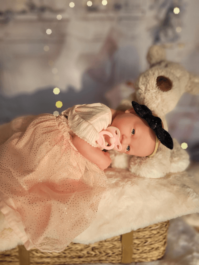 Headband bébé noir et pois argentés 🎄