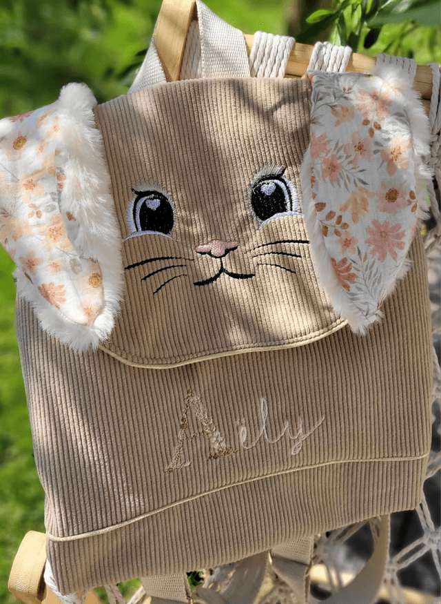 Sac à dos lapin 🐰 fleurs domitille 