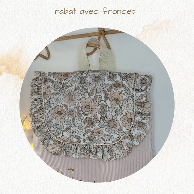 Sac à dos enfant rabat fleuri dentelle 