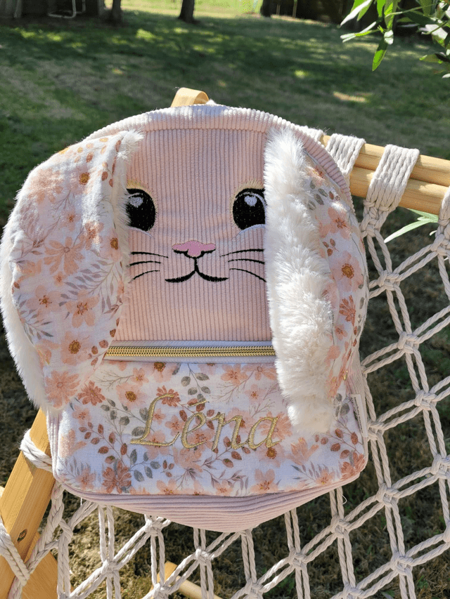 Sac à dos 🐰 zippé rose 