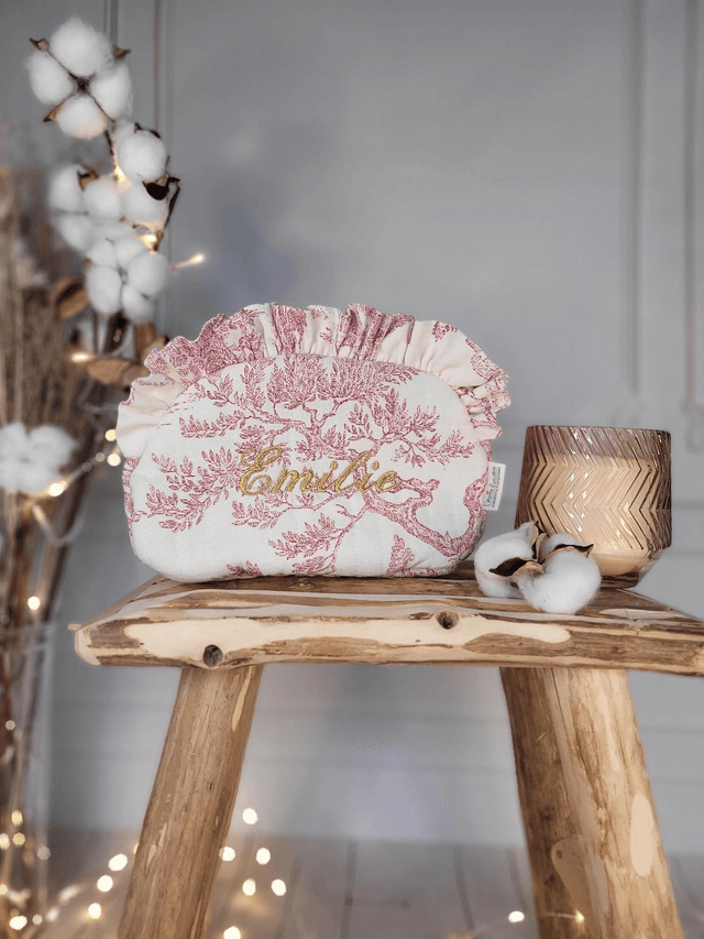 Trousse toile de jouy et fronces 