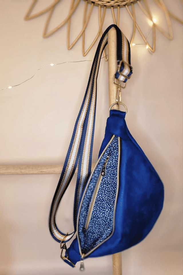 Banane nubuk bleu électrique sangle amovible 
