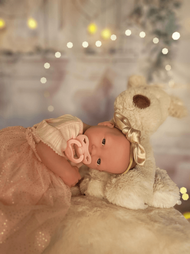 Headband bébé beige brillant 