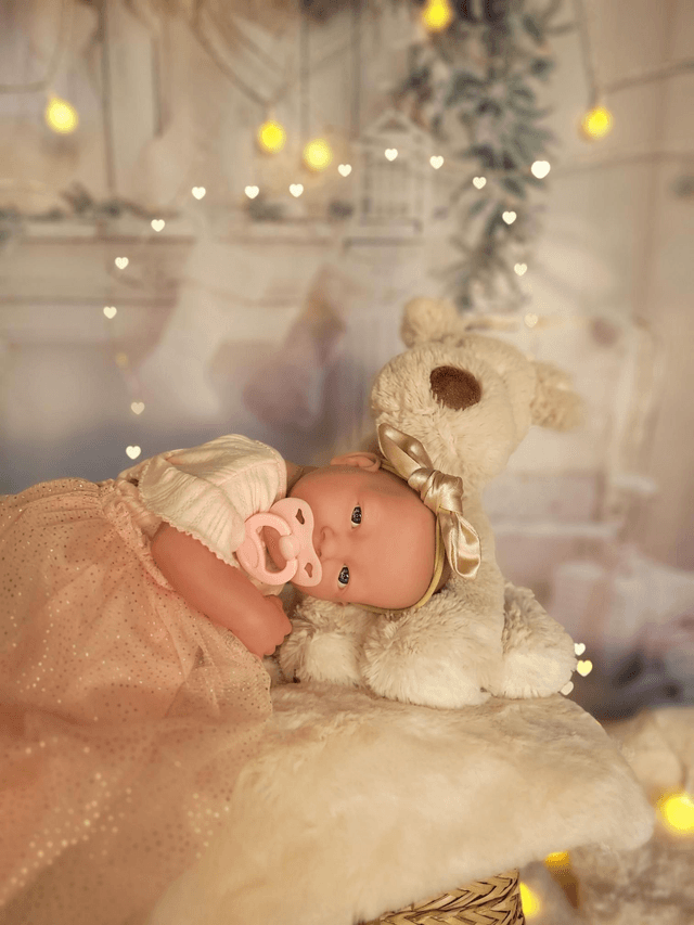 Headband bébé beige brillant 