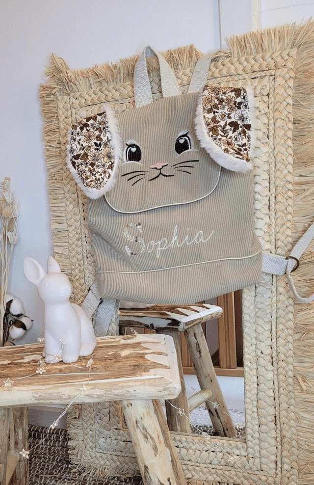 Sac à dos lapin 🐰 fleurs cacao