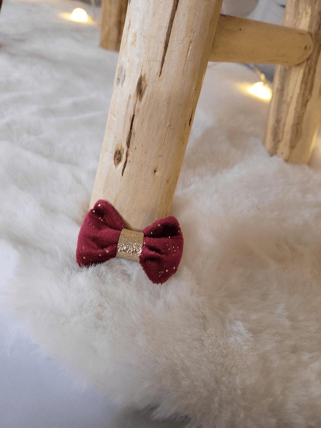 Barrette rouge et dorée 