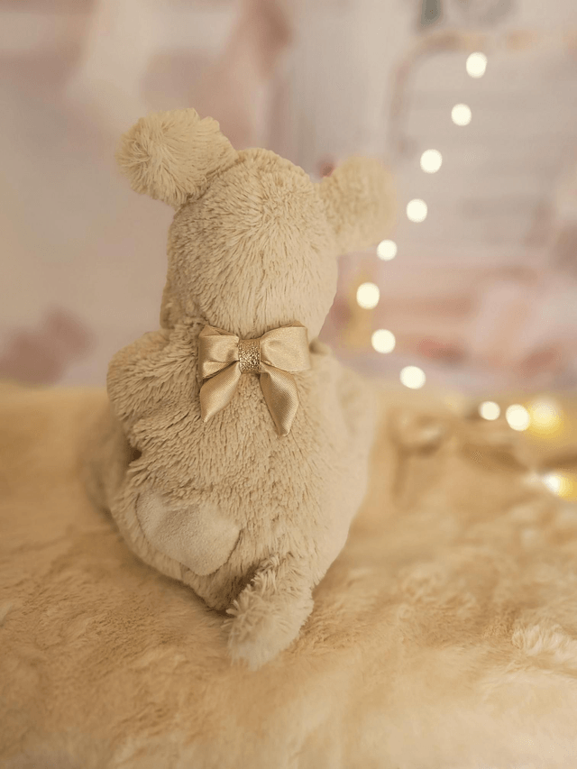 Barrette petit noeud beige 