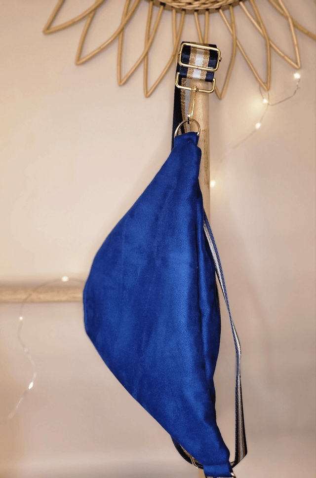 Banane nubuk bleu électrique sangle amovible 