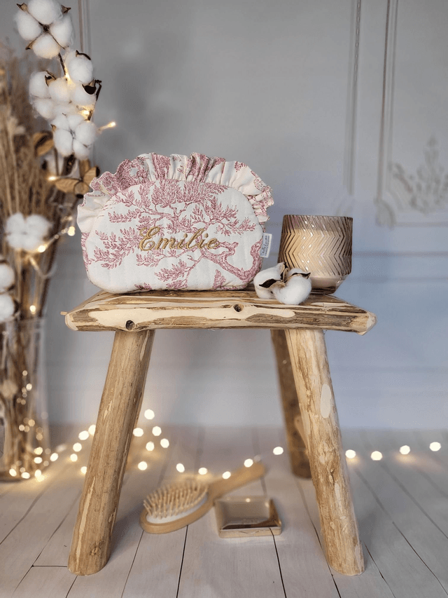 Trousse toile de jouy et fronces 