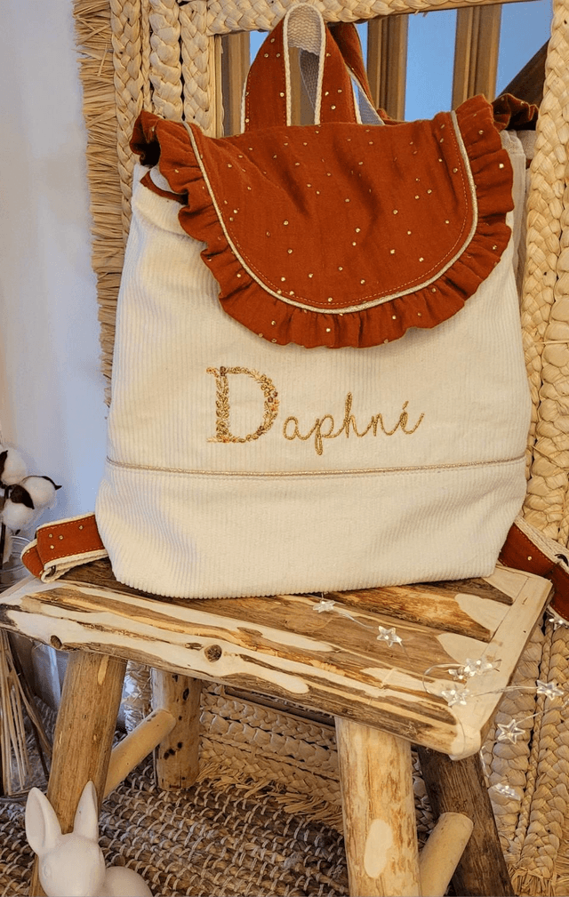 Sac à dos blanc cassé terracota 