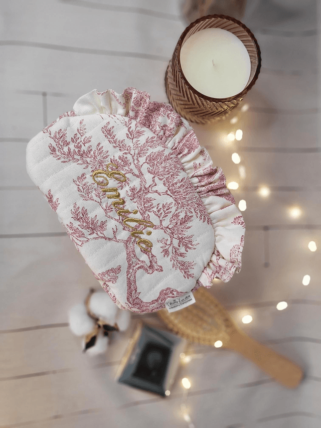 Trousse toile de jouy et fronces 