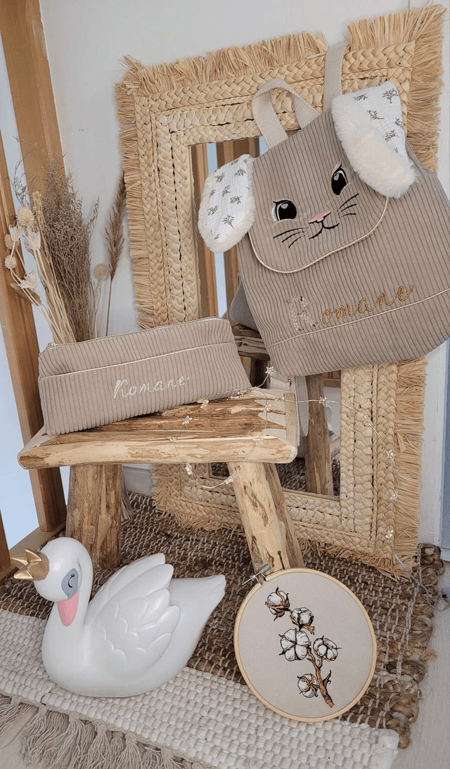Sac à dos 🐰 oreilles fleurs d'olivier 