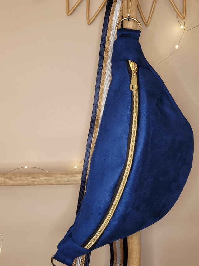 Banane nubuk bleu électrique sangle amovible 