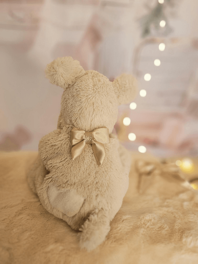Barrette petit noeud beige 