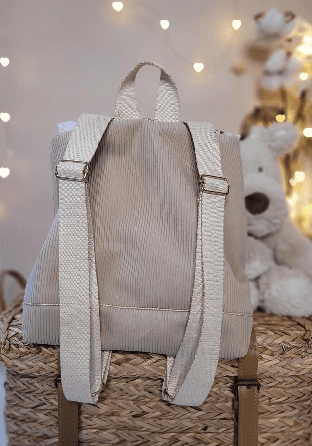 Sac marron clair tissu fleuri dentelle 