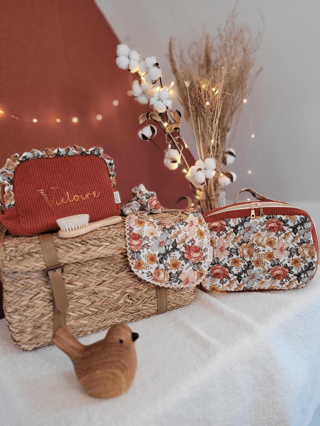 Trousse de toilette terracota fronces 