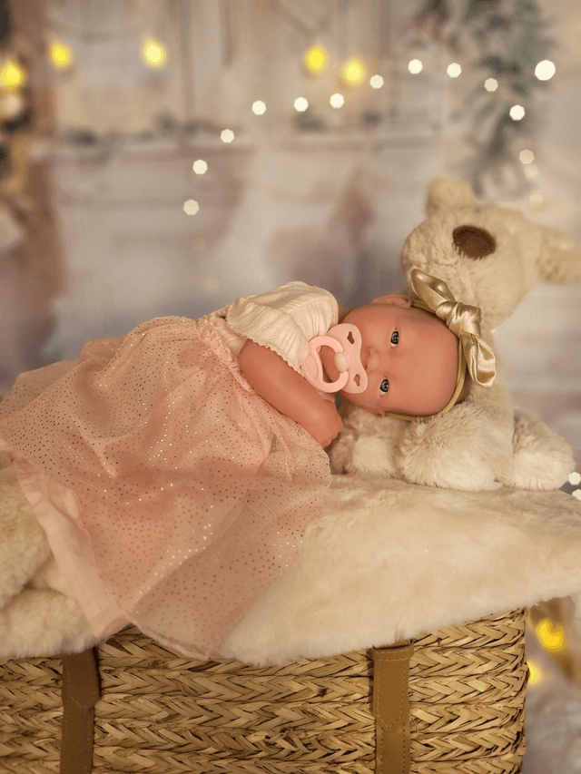 Headband bébé beige brillant 