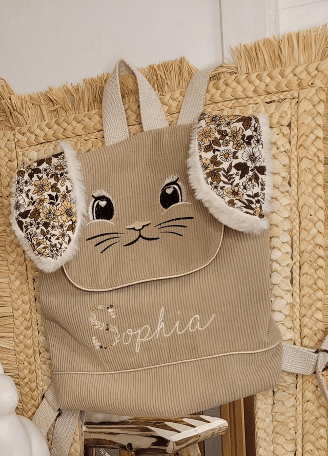 Sac à dos lapin 🐰 fleurs cacao